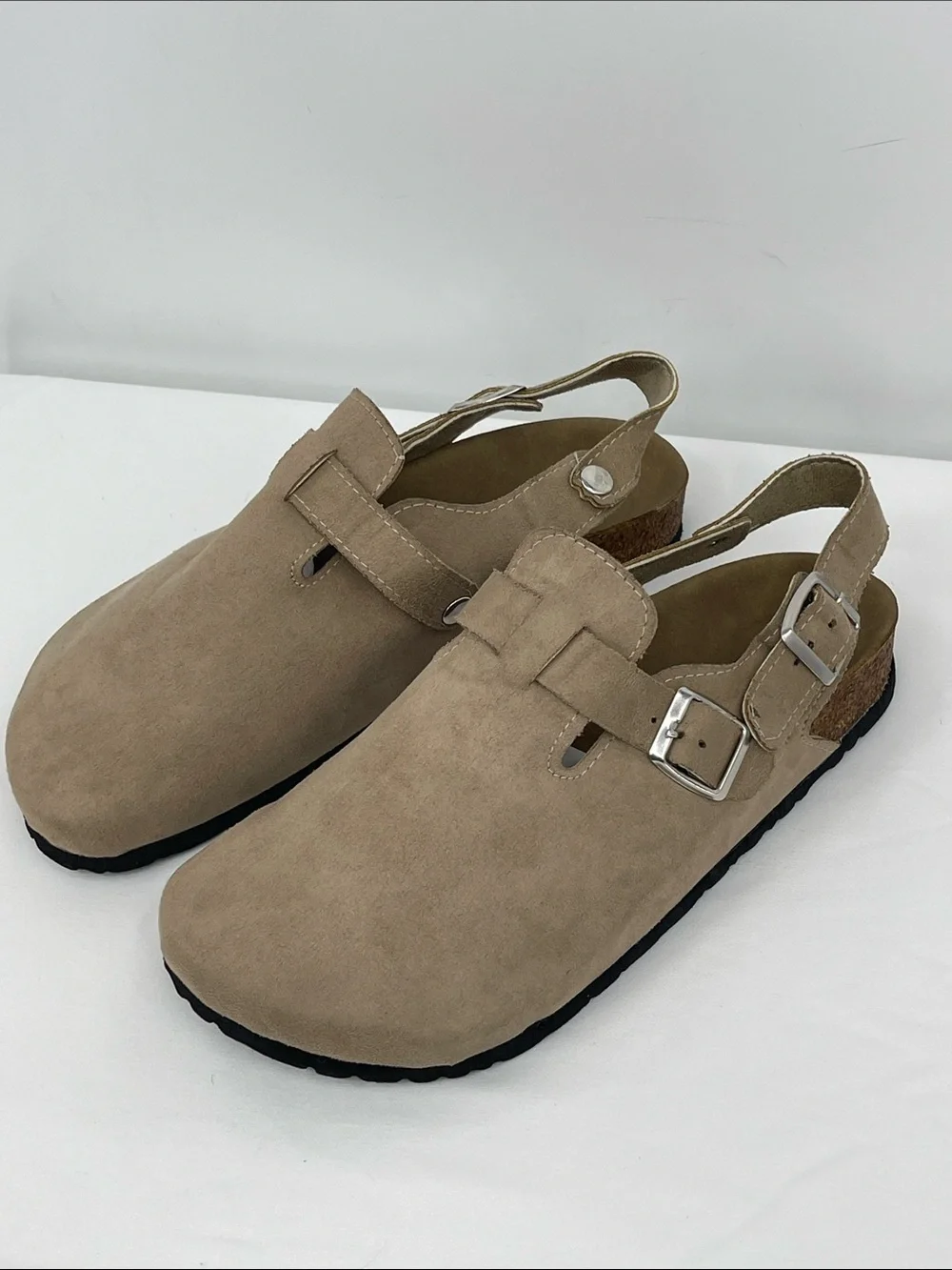 Boohoo Taupe Suede Men’s Slip-On Clog Loafers UNISEX 39 NWOT